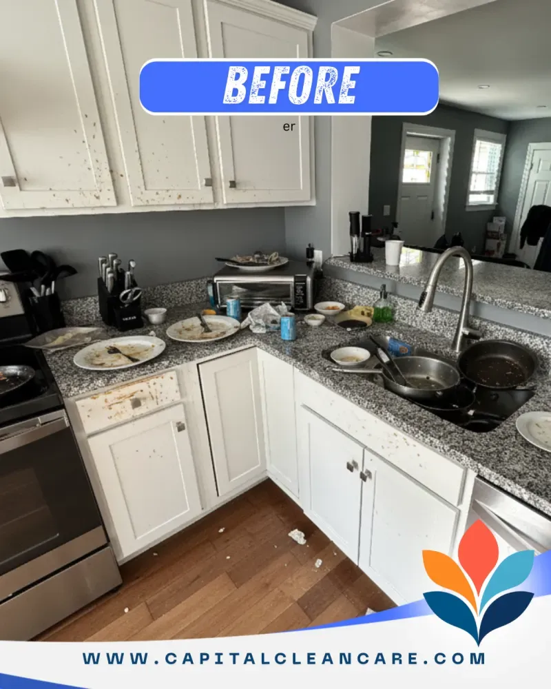Kitchen before cleaning